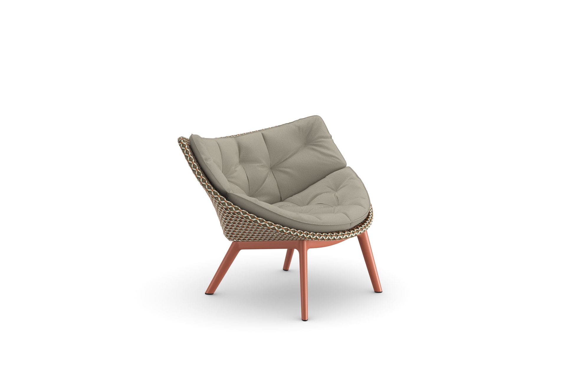 DEDON MBRACE ALU Lounge chair chestnut terracotta