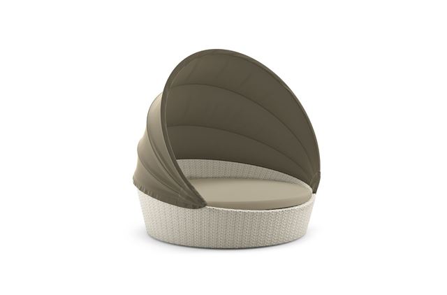 Orbit Loveseat in accona with taupe canopy