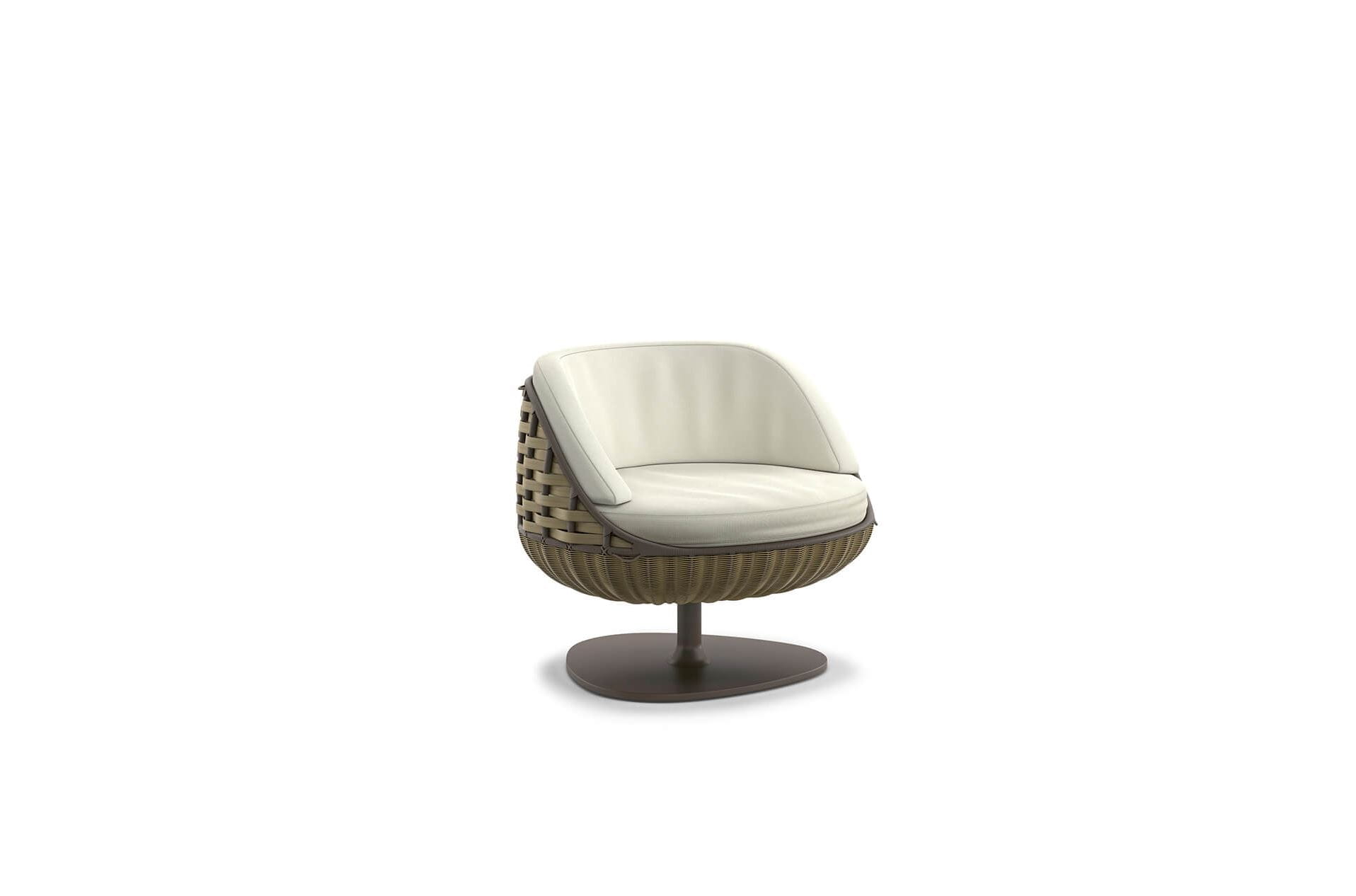 DEDON SWINGREST Lounge chair olive by Daniek Pouzet